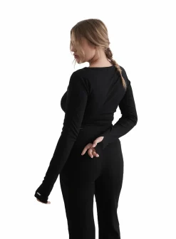 ease ribbed long sleeve top