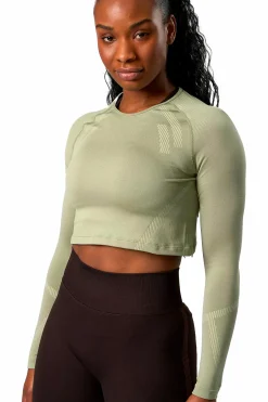 impact seamless ls crop top