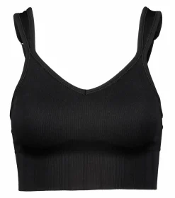seamless rib padded sports bra
