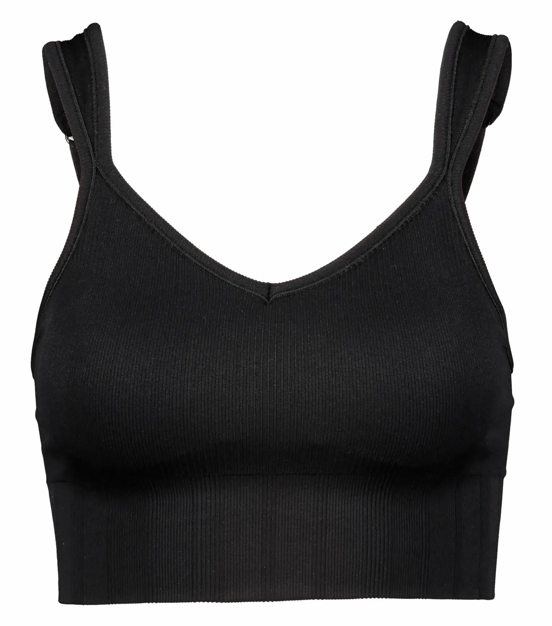 seamless rib padded sports bra